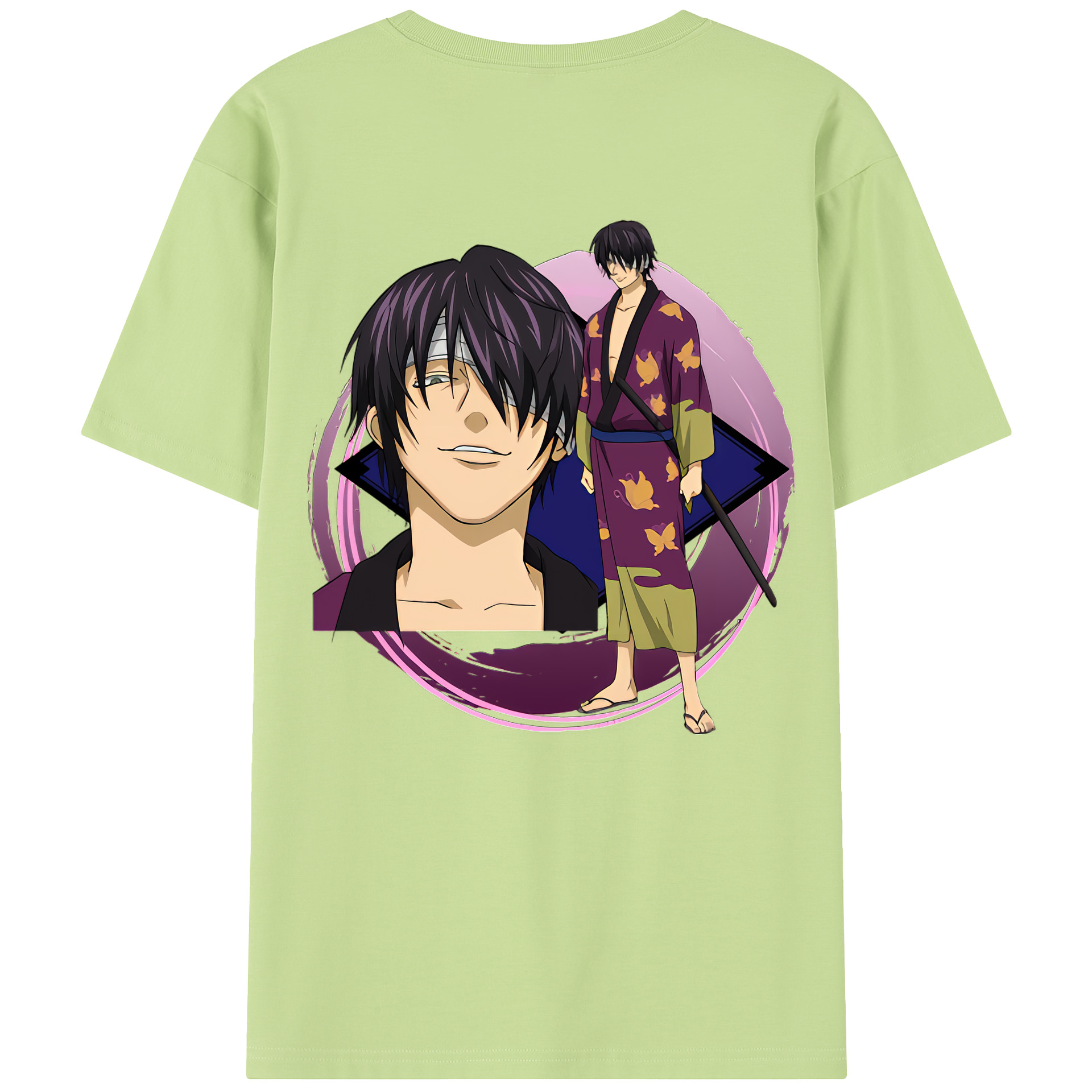（画像用） ぎんたま 坂田銀時（さかたぎんとき） 神楽 志村新八（しむら しんぱち） GINTAMA Sakata Gintoki Kagura Shimura Shinpachi 綿100％半袖Tシャツ（背面プリント）